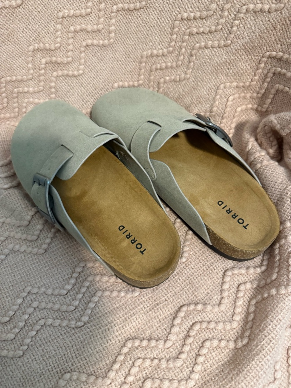 NWOT torrid Tan Suede Buckle Slide Clogs